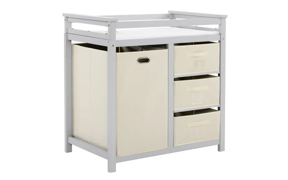 Ktaxon Baby Changing Table With 3 Storage Drawers Baby Changing Station Diaper Changing Station - Gray
