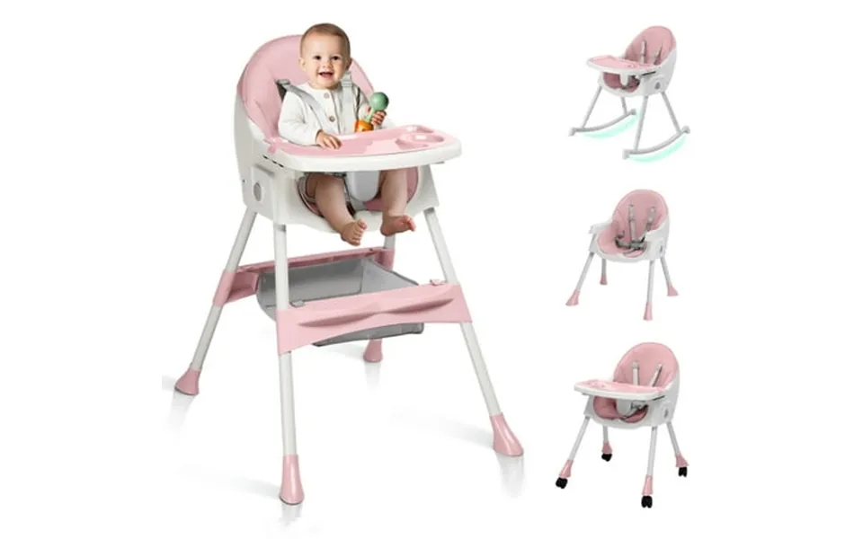 Ktaxon Baby High Chair Convertible 6 In 1 High Chairs For Babies And Toddlers Foldable Baby Highchair With 5-point Safet