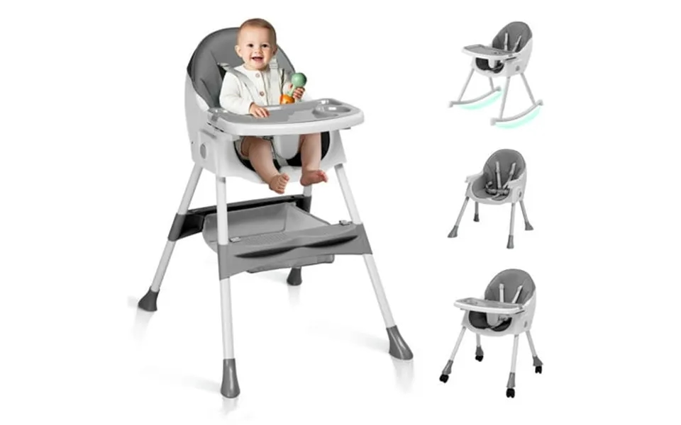 Ktaxon Baby High Chair Convertible 6 In 1 High Chairs For Babies And Toddlers Foldable Baby Highchair With 5-point Safet
