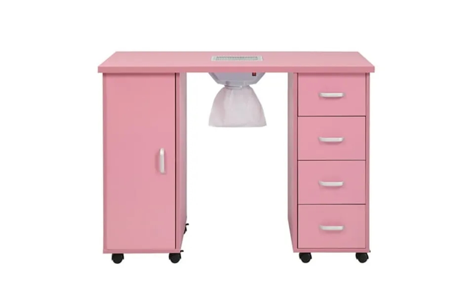 Ktaxon Manicure Nail Table Station Salon Spa Nail Desk With Electric Downdraft Vent Pink
