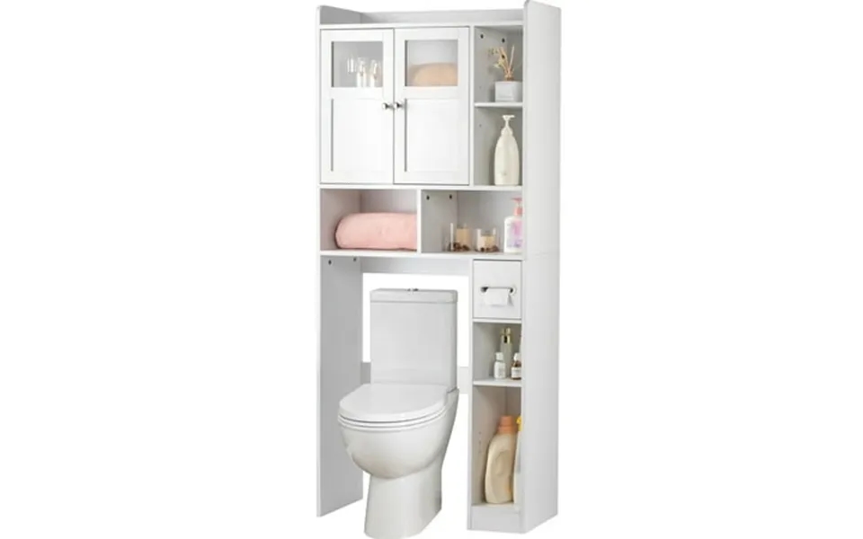Ktaxon Over The Toilet Bathroom Storage Cabinet Space Saver With 2 Doors And 4 Adjustable Shelves White