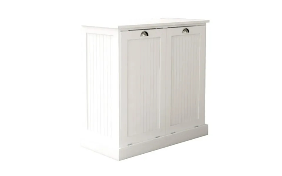 Ktaxon Tilt Out Laundry Sorter Cabinet Wooden Trash Cabinet Double Tilt-out Laundry Hamper Bathroom Cabinet White