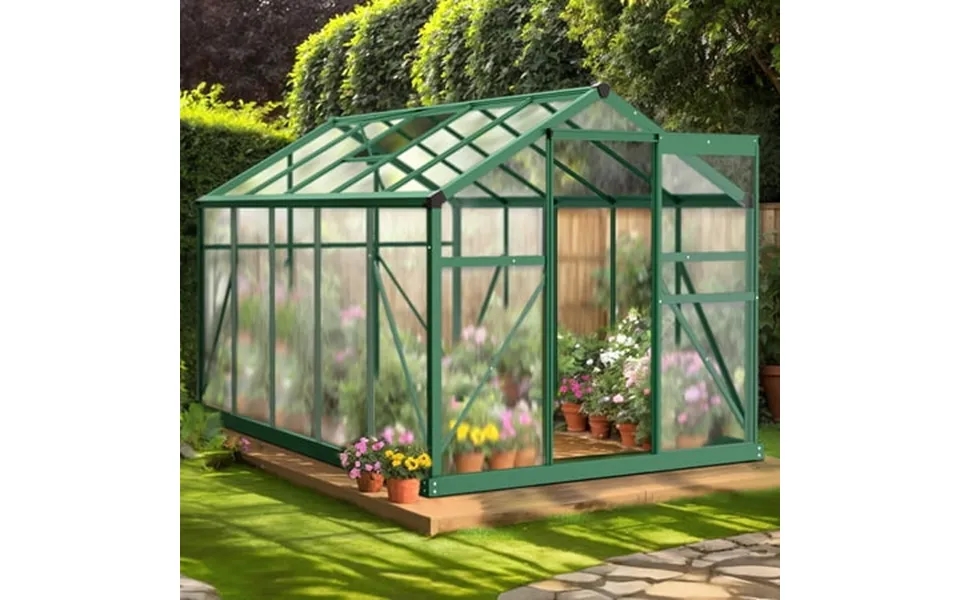 Ktaxon Walk-in & Heavy Duty Outdoor Garden Green Kit 6x10 Hybrid Greenhouse With Durable Panels Ventilation Vents & Scre