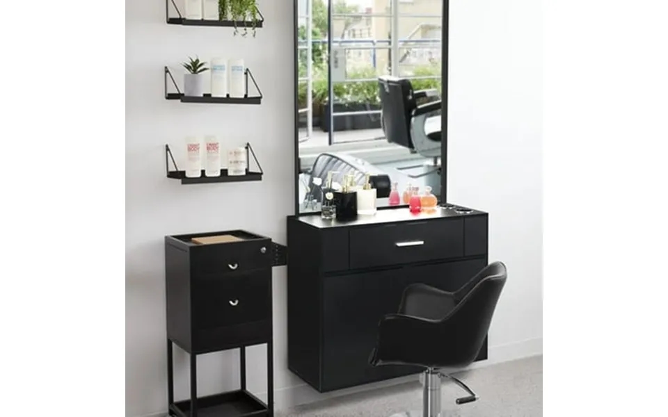 Ktaxon Wall Mount Salon Station Barber Beauty Spa Styling Station With Vanity Mirror