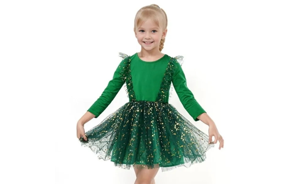 Kuleyang Toddler Girls Christmas Dresses Tutu Long Sleeve Velvet Tulle Fall Winter Princess Star Sequin Ruffle Holiday P