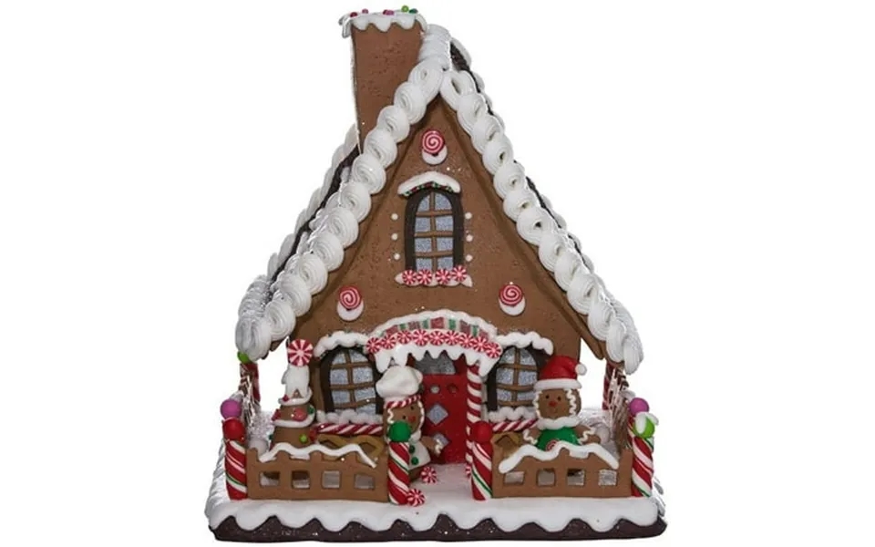 Kurt Adler 10-inch Battery-operated Claydough Led Gingerbread House Tablepiece