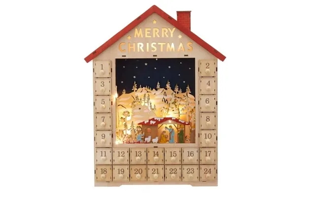 Kurt Adler 19 Jel0937 Battery Operated Lit Advent Calendar House With Nativity product image