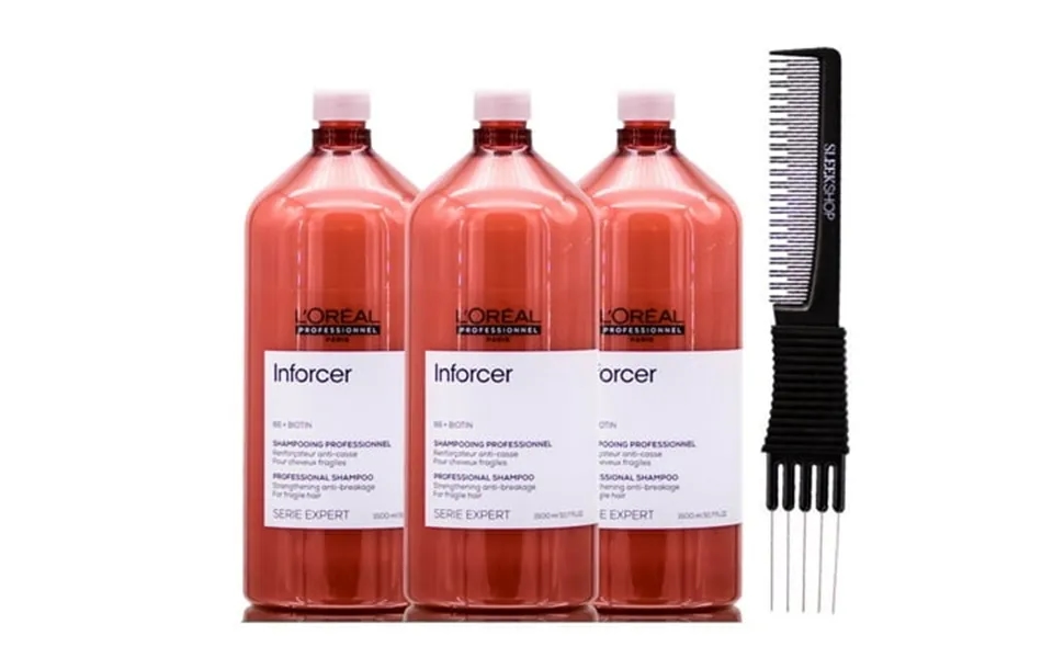 L Oreal Pro Serieexpert B6 Biotin Inforcer Shampoo 50.7 Oz With Sleekshop Teasing Comb Pack Of 3