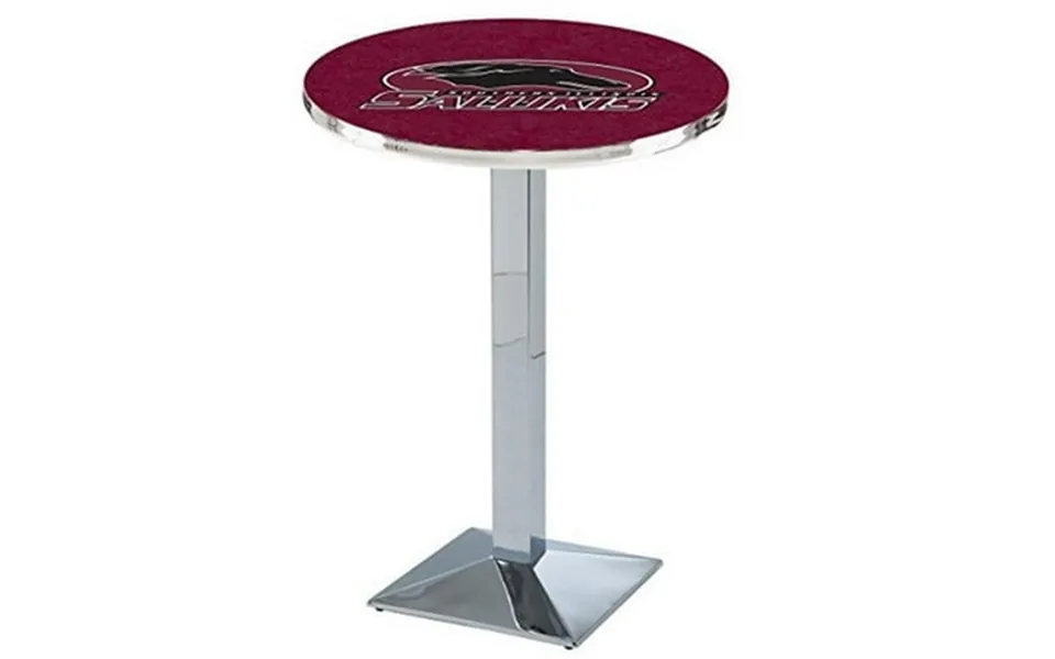 L217 Southern Illinois University 36 Tall - 30 Top Pub Table With Chrome Finish