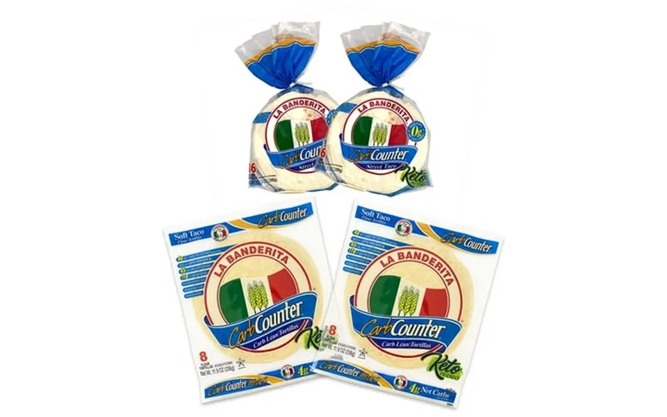 La Banderita Carb Counter Variety Pack 4.5 & 8 Flour Tortillas Low Carb Keto Friendly 16 & 8 Count Pack Of 2-4