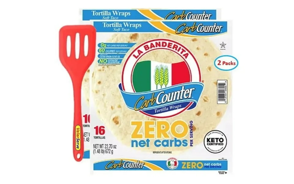 La Banderita Carb Counter Zero Net Carbs 8 Flour Soft Taco Tortilla Family Pack 16 Ct