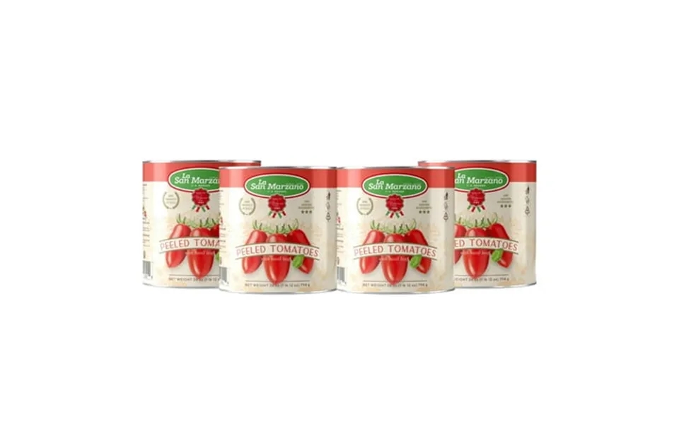 La San Marzano Italian Whole Peeled Tomatoes In Puree With Basil 28oz Can Pack Of 4