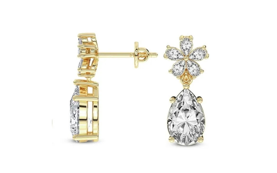 Lab Grown Diamond Fashion Earrings 5 Carat Igi Certified Pear Shape Iris Bloom Flower Fashion Lab Diamond Dangle Earring