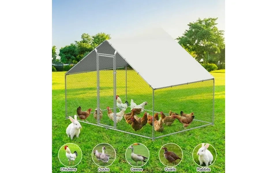 Lafgur Large Metal Chicken Coops Outdoor Duck Walk-in Run Poultry Cage Outdoor Poultry Cage With Waterproof Cover And Wi