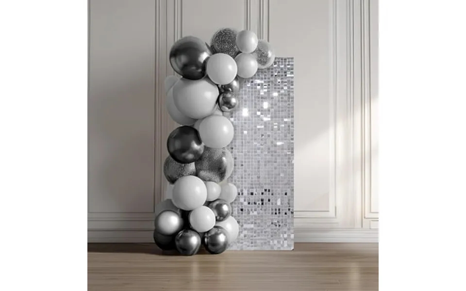 Lagarden 12 Pcs Silver Shimmer Wall Backdrop Panels Square Sequin Party Decoration 3x4 Ft