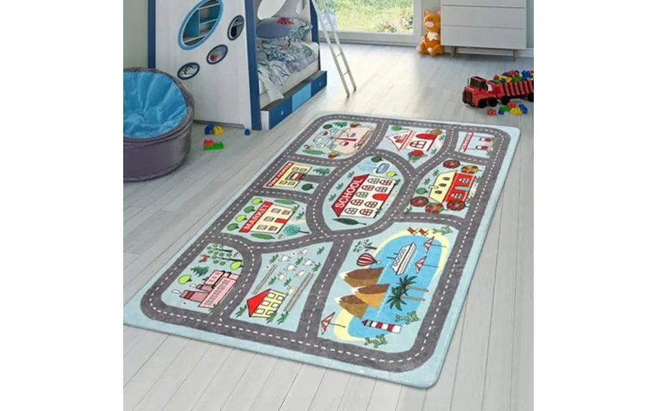 Lahome Montessori Playmat Rug For Kids 4 X6 Kids Car Carpet Playmat Rug Non Slip Playroom Rug Play Mat For The Floor Car