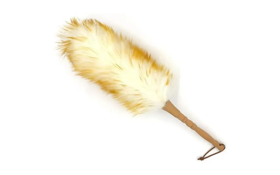 Lambs Wool Duster With Solid Wooden Handle Flexible Head Leather Hang Strap 18