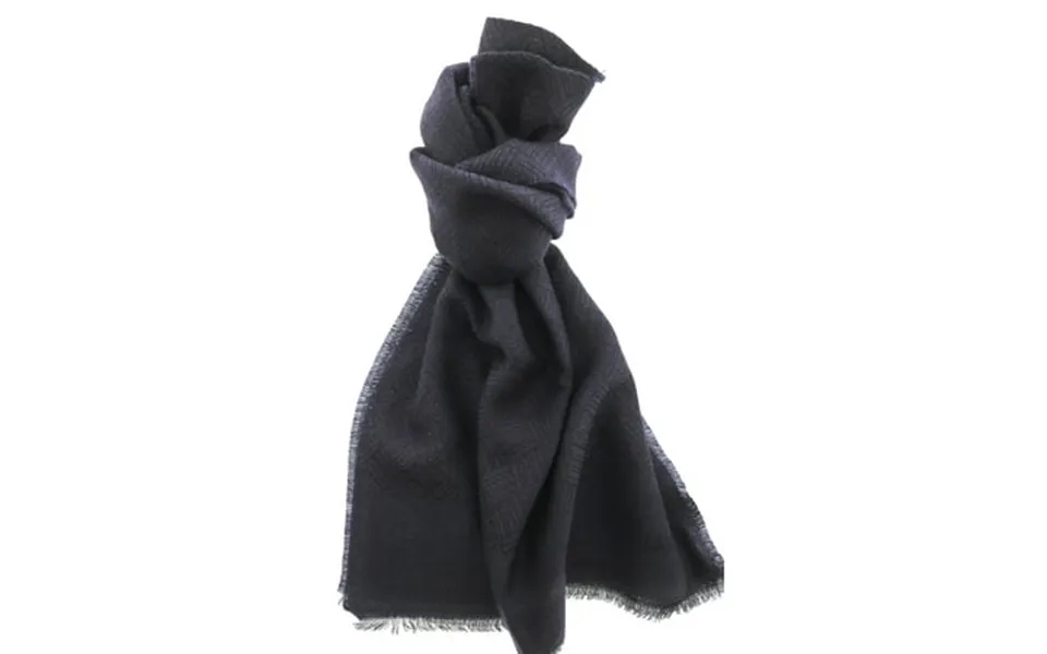 Lanvin Soft Luxurious 100% Wool Navy Fringe Scarf For Mens