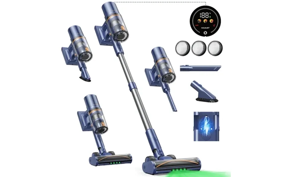 Laresar V11 Cordless Stick Vacuum Cleaner 650w 75kpa Strong Suction 90mins Runtime Long-lasting Battery For Carpet Pet H