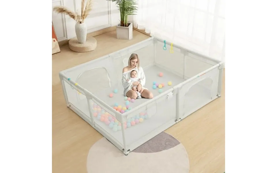 Large Baby Playpen 79x63x27inch Activity Center Playard For Babies And Toddlers Beige