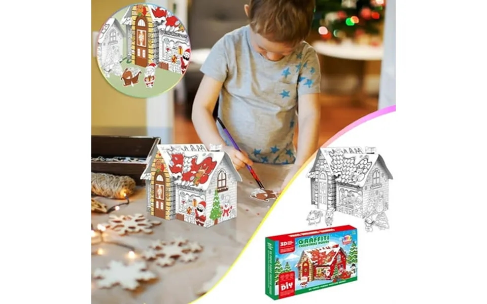 Large Christmas Gingerbread House Cardboard Castle Savings Toys For Kids Diy Christmas Playhouse Easily Foldable For Sto