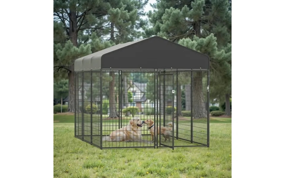 Large Dog Crate Heavy Duty Dog Kennel Outdoor Dog Playpen W Waterproof Cover 10×6
