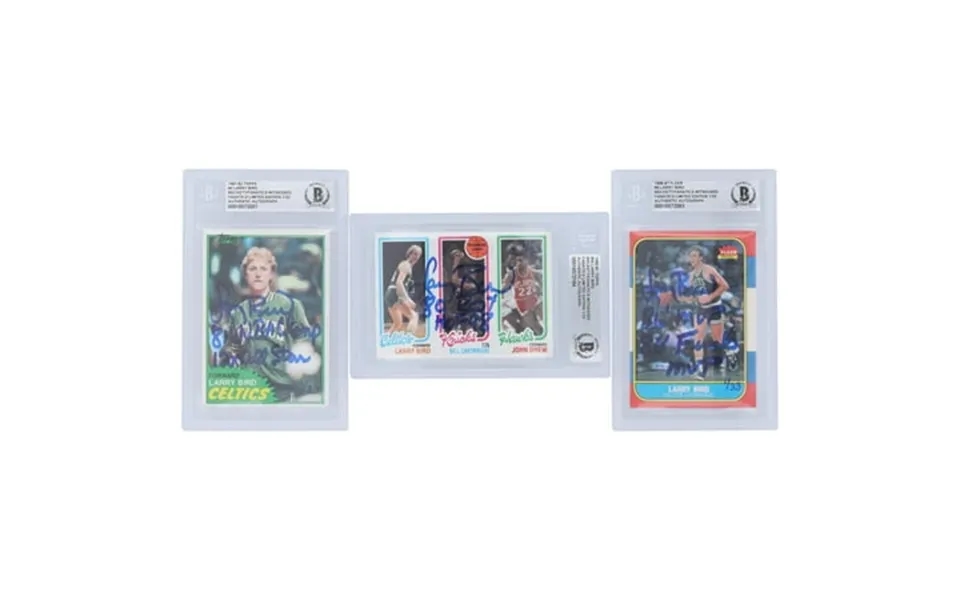 Larry Bird Boston Celtics Autographed 1980-81 1981-82 1986-87 Topps Fleer Set 94 4 9 1 33 Beckett Fanatics Witnessed Aut