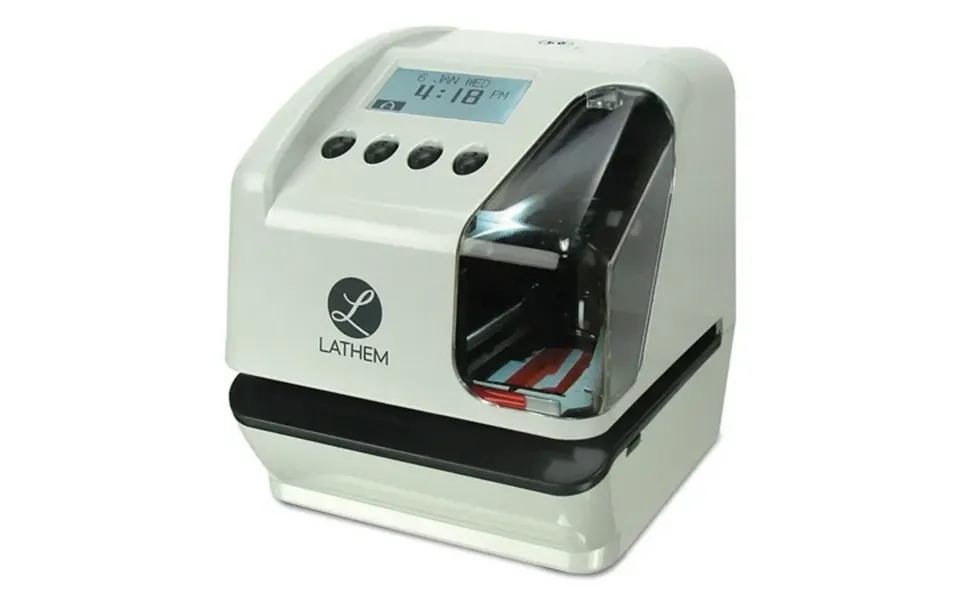 Lathem Time Lt5000 Electronic Time And Date Stamp Electronic Cool Gray -lthlt5000