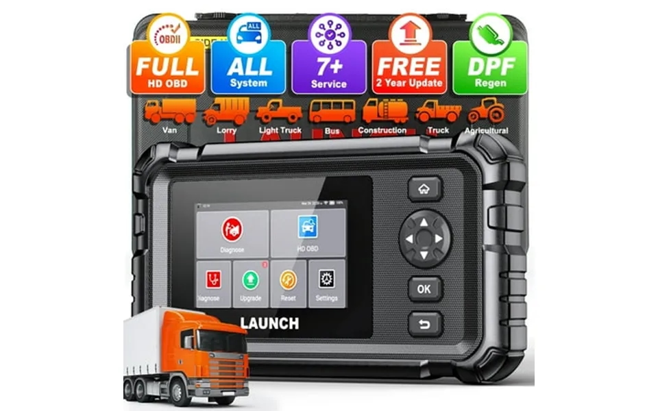 Launch Crp129 Hd Heavy Duty Truck Scanner Full System Diagnostic Tool Diesel Scan Tool With 7 Resets Dpf Force Regen & R