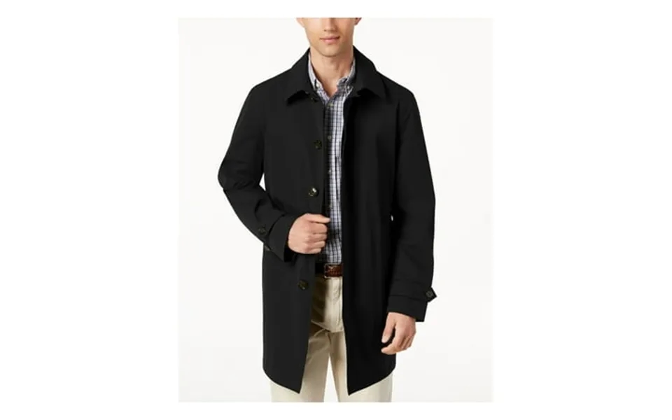 Lauren Ralph Lauren Mens Black Single Breasted Stretch Raincoat 40r