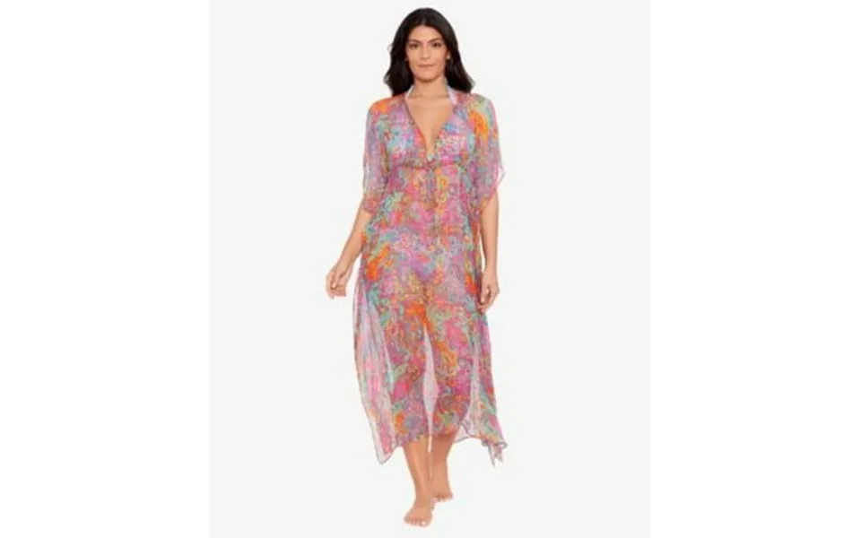 Lauren Ralph Lauren Womens Midi Cover-up Caftan Amara Patchwork L