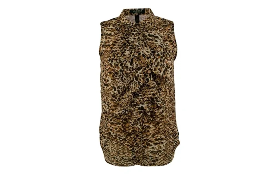 Lauren Women S Plus Size Sleeveless Ruffled Button-down Blouse Bm 20w