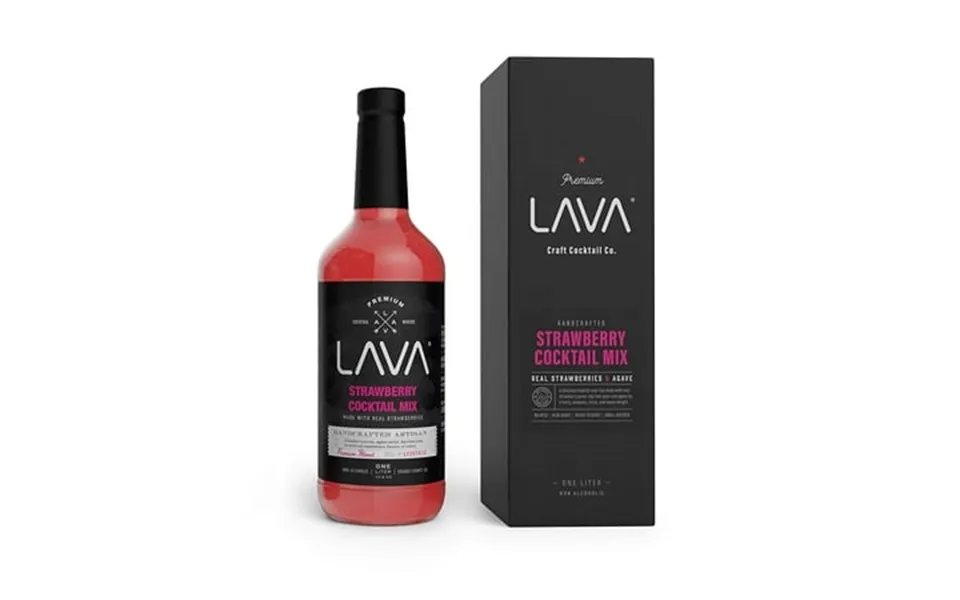 Lava Premium Strawberry Margarita Mix Strawberry Daiquiri Mix Made With Real Strawberries Agave Key Lime No Artificial S