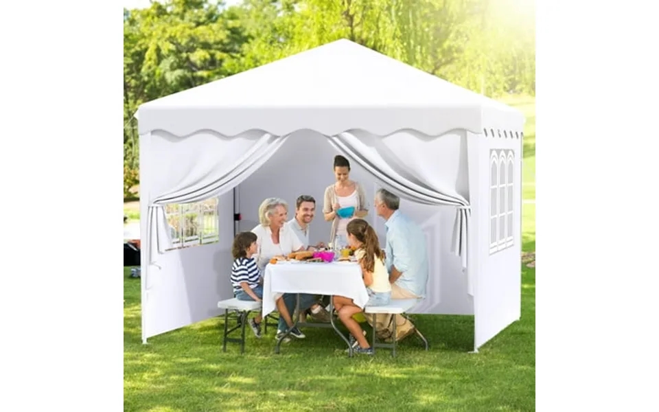 Lazy Buddy 10 X10 Canopy Tent Outdoor Pop-up Canopy W 4 Removable Sidewalls Portable Commercial Instant Shelter Gazebo W