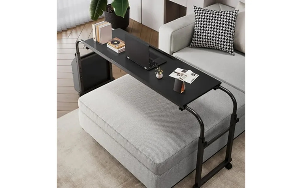 Lazy Buddy Overbed Table With Wheels Adjustable Height Width Rolling Laptop Cart For Queen King Size