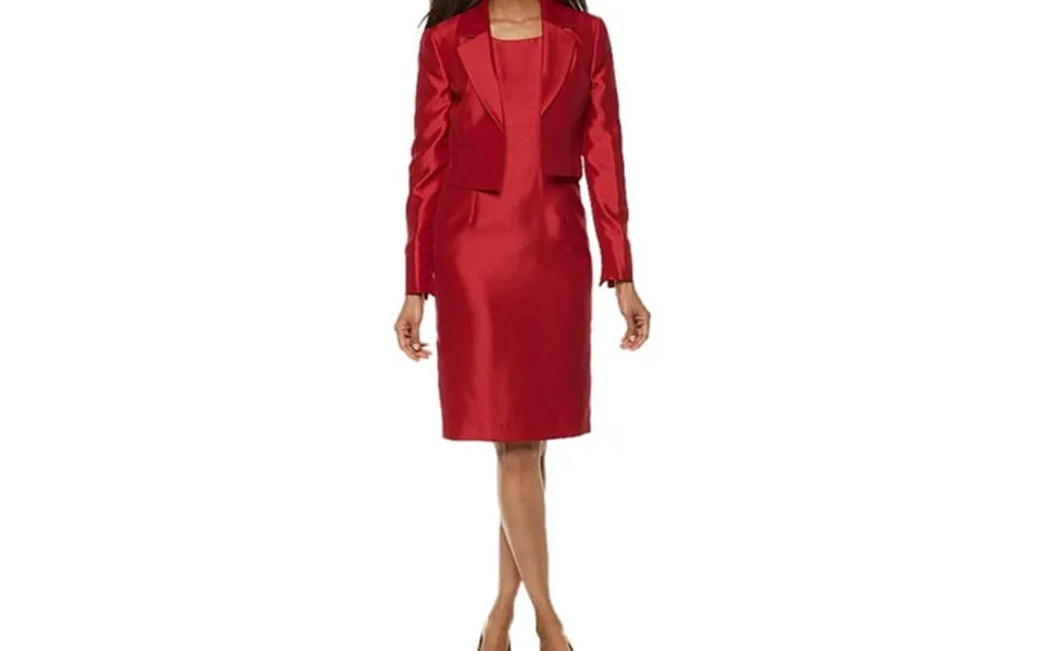 Le Suit Womens 2 Pc. Flyaway Dress Suit Red 12