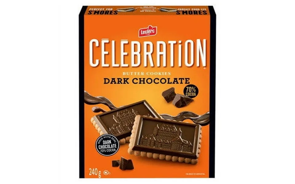 Leclerc Celebration Dark Chocolate 70% Cocoa Butter Cookies 240g 8
