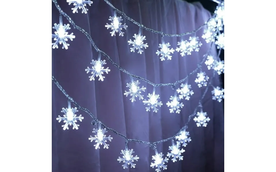 Led Christmas Lights Snowflake String Lights 16ft 50 Led Fairy Lights Battery Operated Twinkle Lighting Indoor Outdoor H