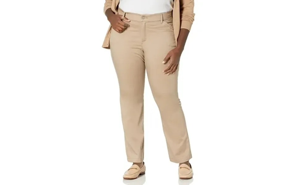 Lee Women S Plus-size Flex Motion Regular Fit Straight Leg Pant Flax 26 Petite