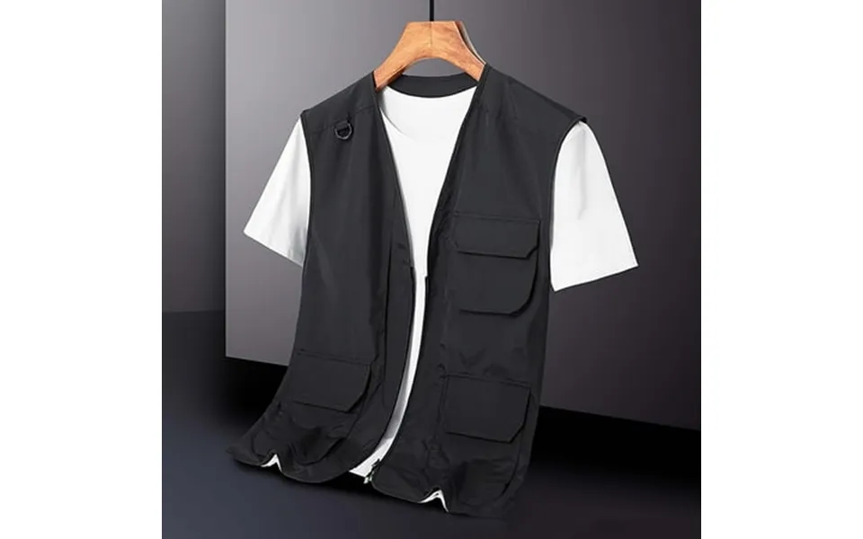 Leesechin Mens Casual Lightweight Travel Vest Summer Utility Safari Vest Sleeveless Jackets For Travel Hiking Fishing