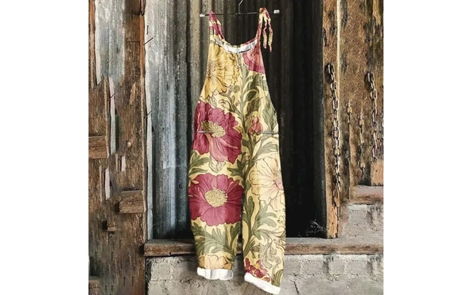 Lekwk Women S Jumpsuits Casual Summer Clothes Sleeveless Spaghetti Strap Overalls Floral Printed Boho Rompers Comfy Beac