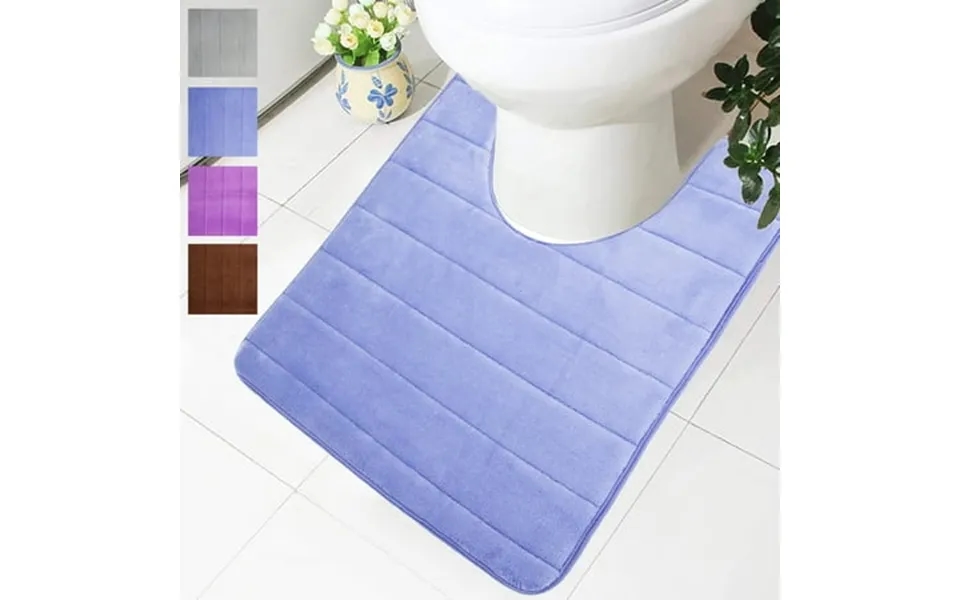 Lelinta 19.6 X23.6 Absorbent Bath Doormat Rug Memory Foam Mat Bathroom Shower Bedroom Carpet With Non Slip Back Grey Blu