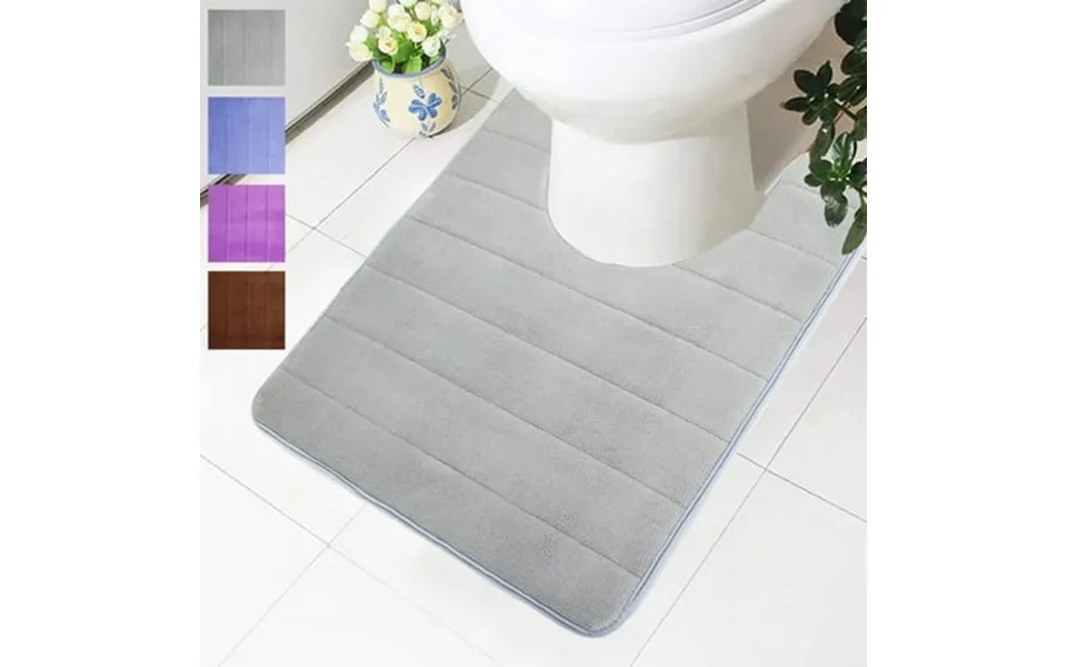 Lelinta Absorbent Soft Memory Foam Bath Bathroom Bedroom Floor Shower Mat Non-slip Rug U-shaped Bath Mat 19
