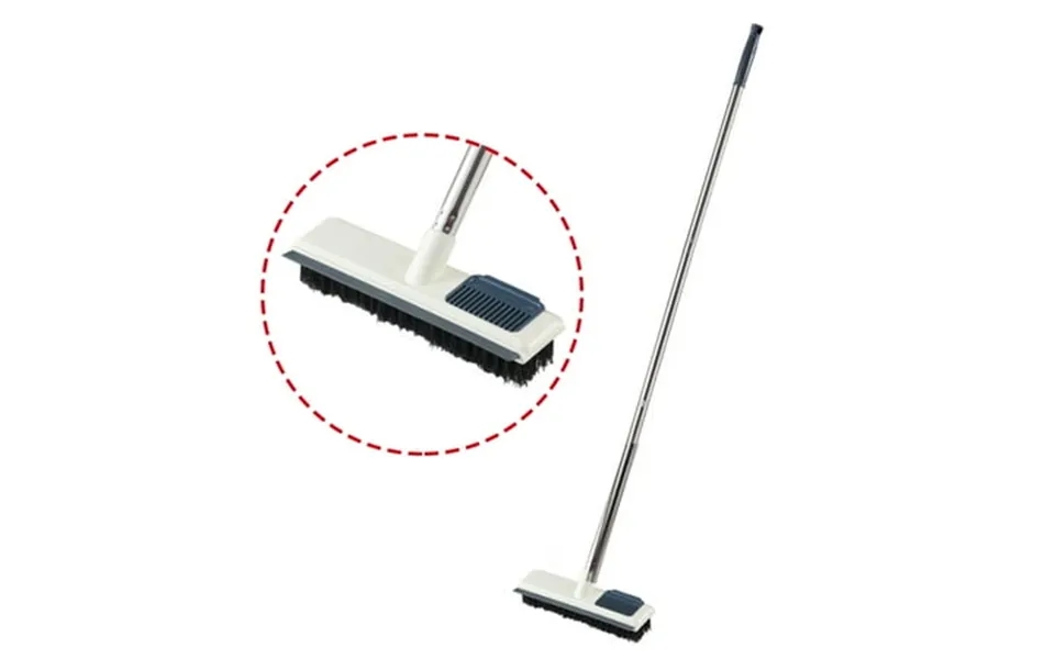 Lelinta Deck Brush Telescopic Handle 2 In 1 Scrape Brush Stiff Bristle Shower Scrubber For Cleaning Patio Bathroom Garag