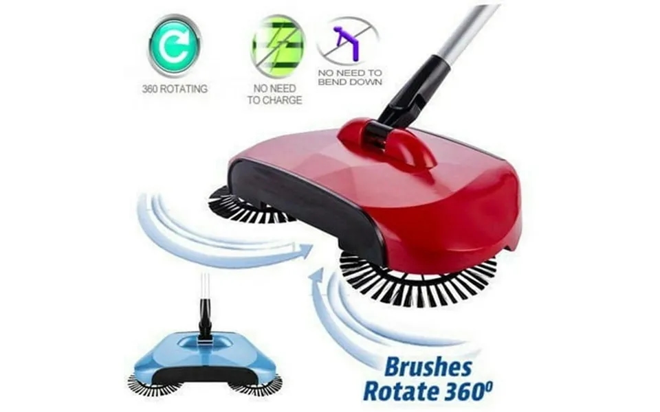 Lelinta Hand Push Carpet Sweeper Non-electric Easy Manual Sweeping Automatic Compact Broom 360 Degree Rotating Cleaning