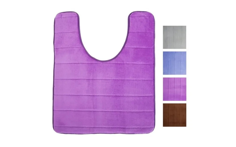 Lelinta U-shaped Contour Memory Foam Toilet Mat - Non-slip Backing Water Absorbent Machine Washable Super Cozy