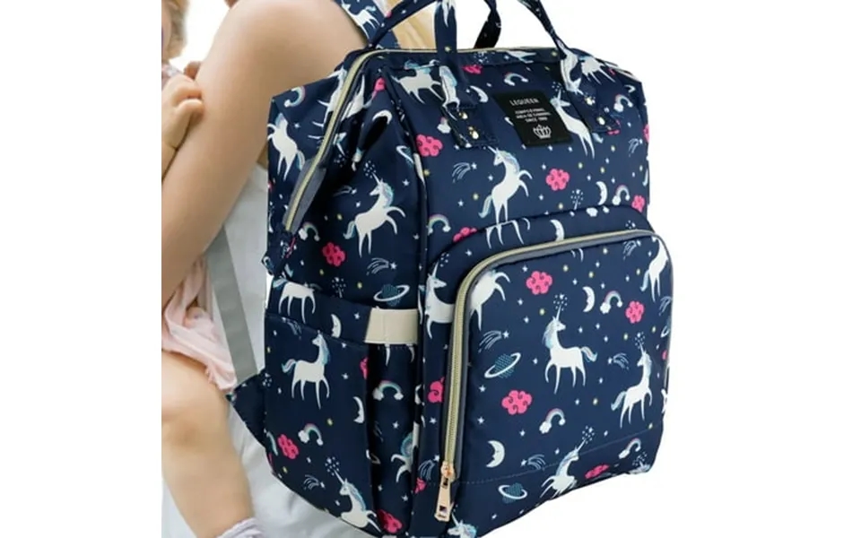 Lequeen Unicorn Mommy Baby Diaper Bag Backpack For Boy & Girl Insulated Pocket Changing Nappy Navy