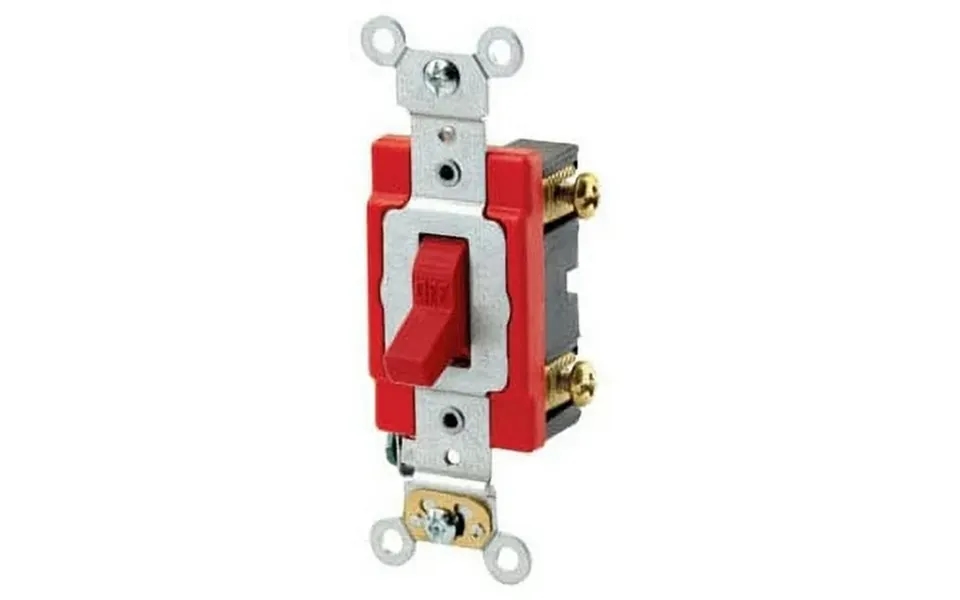 Leviton 1221-2r 20a 120 277v Toggle 1-pole Ac Quiet Switch Spec Grade Self Grounding Red 10 Pack