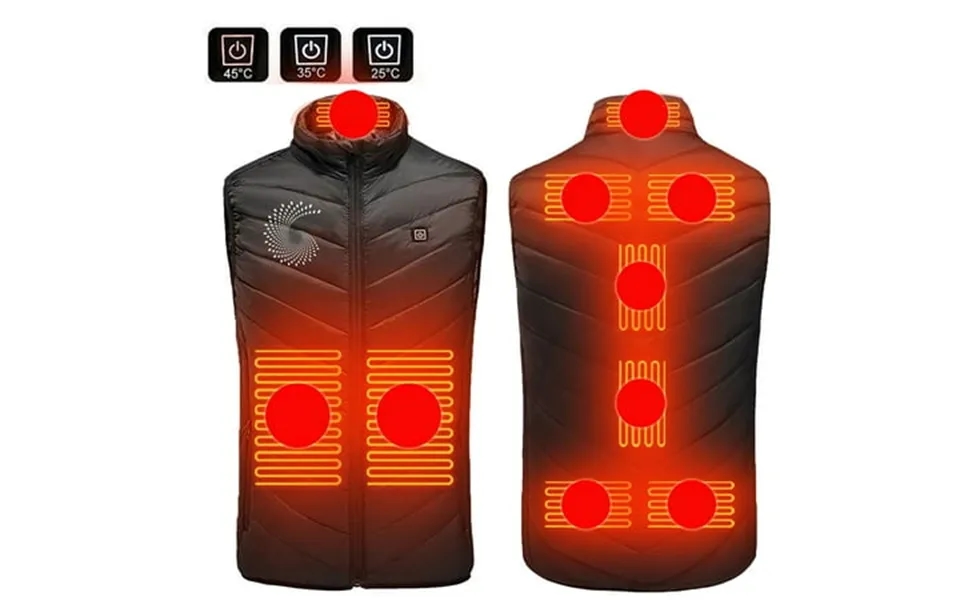 Levmjia Heated Vest For Men & Women Smart Heated Jacket Winter Clothes Coat For Outdoor Hiking Heated And 9 Heating Plus