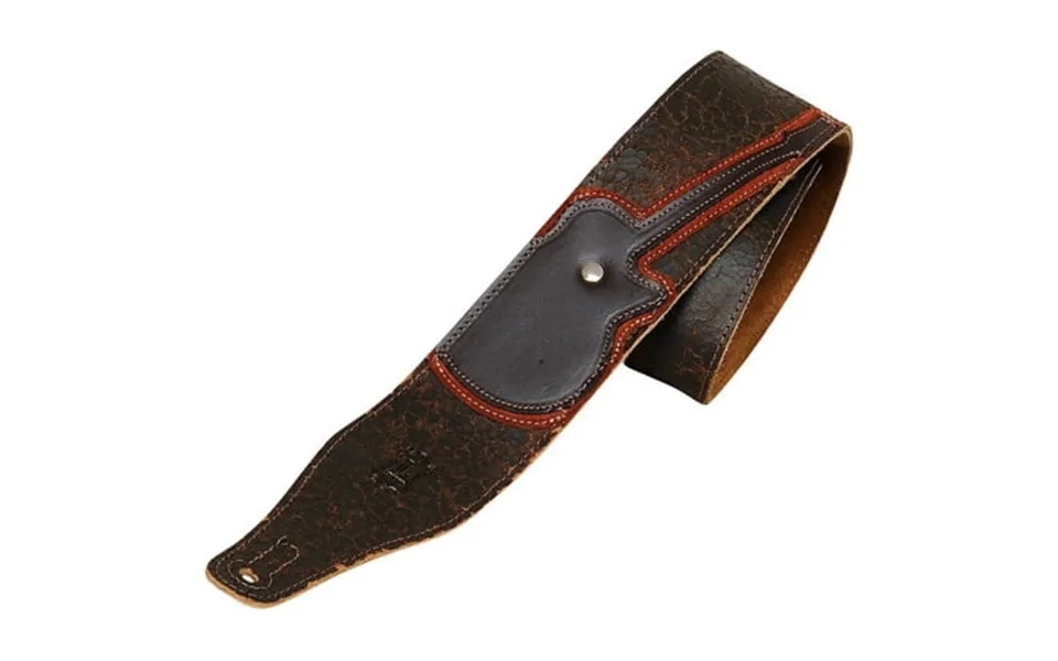 Levy S M17grd-dbr 2.5 Leather Guitar Bass Strap W Guitar Bass- Dark Brown